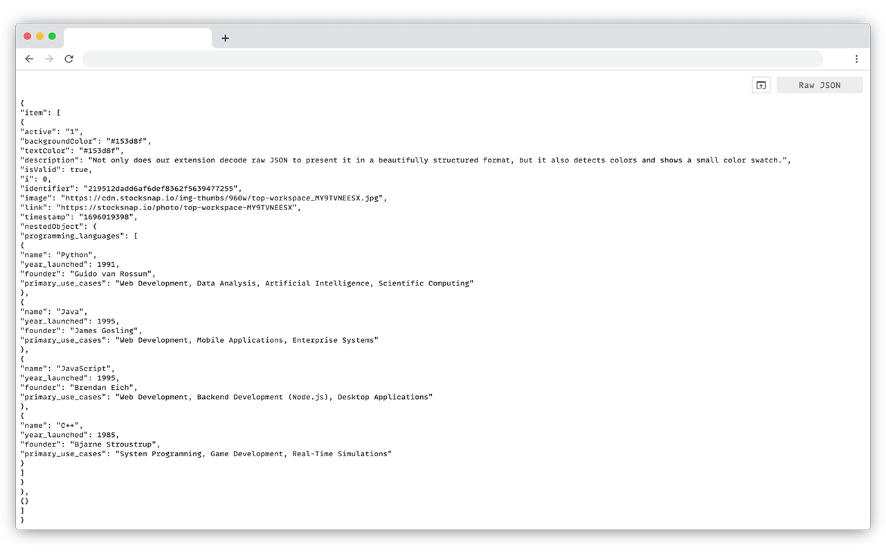 JSON Formatter Screenshot 4